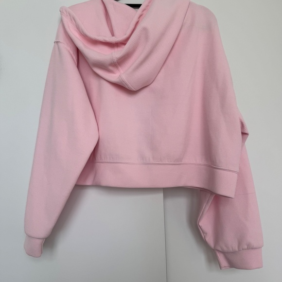 Cropped Waffle Zip-Up Hoodie - Halara - Picture 3 of 3